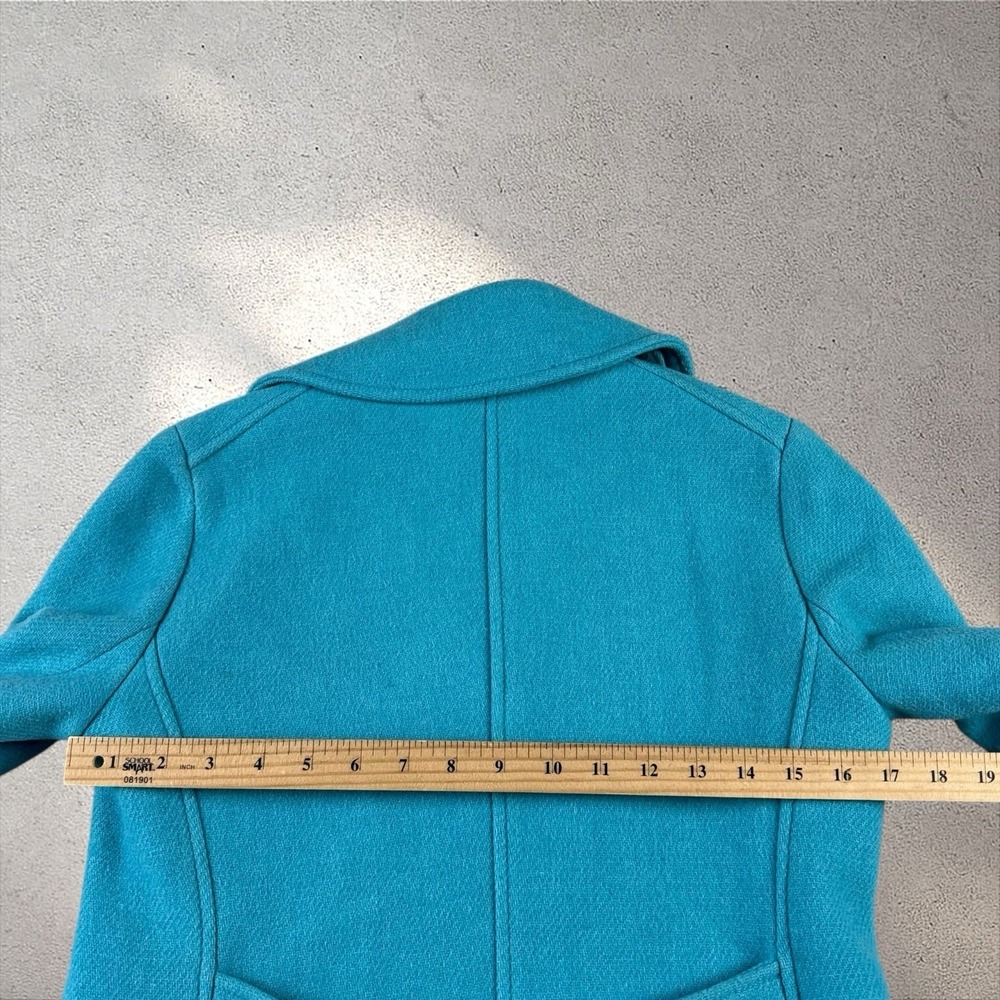 J. Crew Wool Stadium Cloth by Nello Gori Majesty‎ Peacoat Turquoise Aqua Sz 2 - Picture 7 of 7